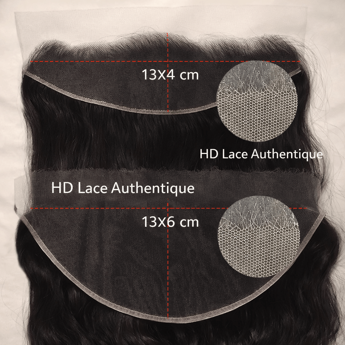 Lace Frontale et Closure tulle HD effet invisible cheveux 100% naturels (précustomisés) - OnaBeauty