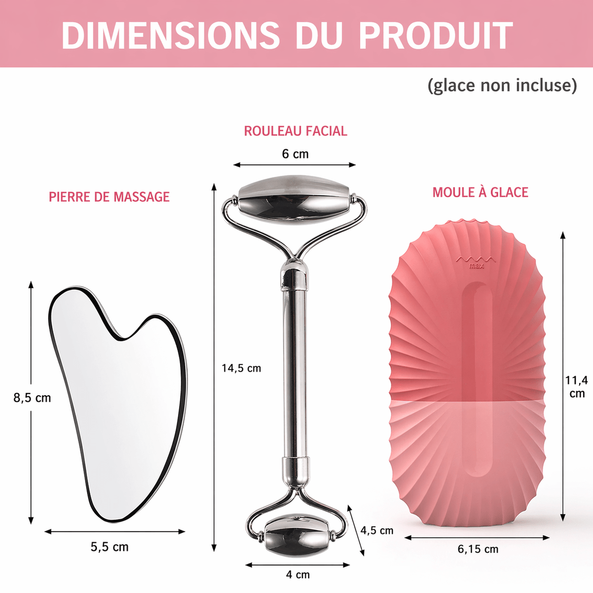 Roller Facial Cryo & Gua Sha +roller en Acier Inoxydable - OnaBeauty